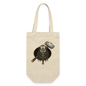 Wikinger Viking Legende Seemann Odin Rabe Kämpfer - Geschenkbeutel für Flaschen - Natur - Vorne