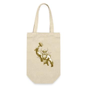 Wikinger Viking Legende Seemann Odin Rabe Kämpfer - Geschenkbeutel für Flaschen - Natur - Vorne