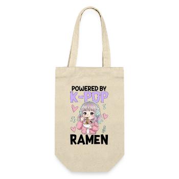 Powered By K-Pop Ramen - Geschenkbeutel für Flaschen - Natur - Vorne
