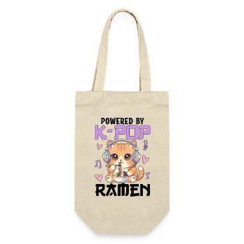 Powered By K-Pop Ramen - Geschenkbeutel für Flaschen - Natur - Vorne