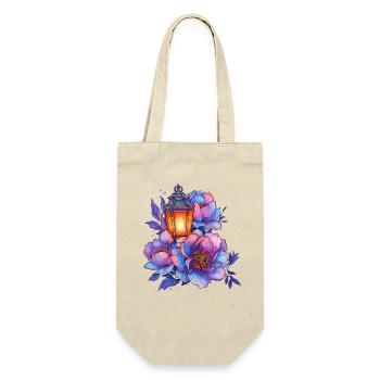 Lantern light in front of colorful peonies - Gift Bag for Bottles - nature - Front
