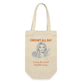 Crochet Lover Crochet All Day To Keep Mental - Gift Bag for Bottles - nature - Front