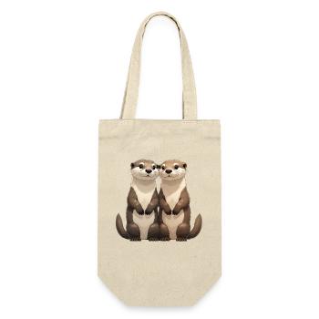 Two cute meerkats - Gift Bag for Bottles - nature - Front