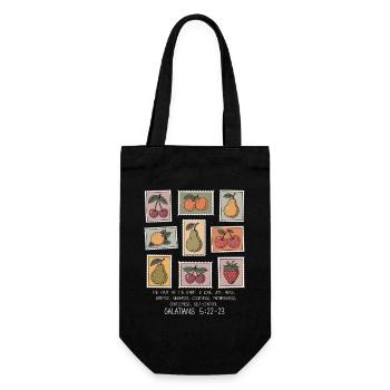 Fruits of the Spirit – Vintage stamped - Gift Bag for Bottles - black - Front