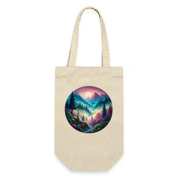 Farbige Waldlandschaft im Abendlicht gemalt Natur - Geschenkbeutel für Flaschen - Natur - Vorne