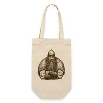 Wikinger Viking Legende Seemann Odin Rabe Kämpfer - Geschenkbeutel für Flaschen - Natur - Vorne