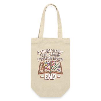 Pediatric Nurse A Short Story I Am A Kids Nurse - Gift Bag for Bottles - nature - Front