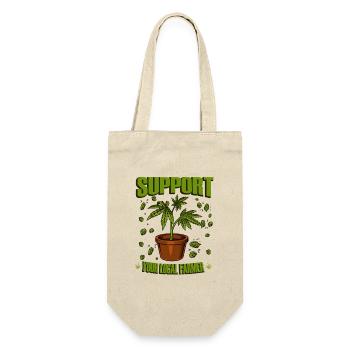 Support Your Local Farmer - Hanfpflanze Outfit - Geschenkbeutel für Flaschen - Natur - Vorne