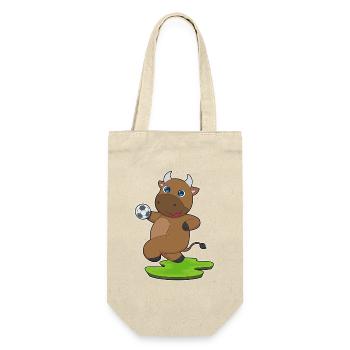 Stier Handballer Handball Sport - Geschenkbeutel für Flaschen - Natur - Vorne