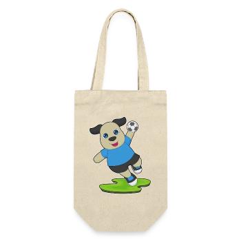 Hund Handballer Handball Sport - Geschenkbeutel für Flaschen - Natur - Vorne