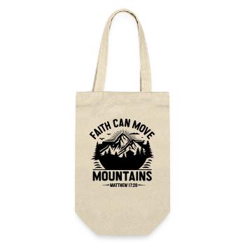 Faith can move Mountains Christian Quotes Jesus - Geschenkbeutel für Flaschen - Natur - Vorne