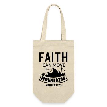 Faith can move Mountains Christian Quotes Jesus - Geschenkbeutel für Flaschen - Natur - Vorne