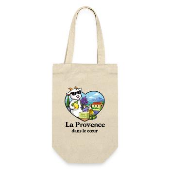 Provence im Herzziegenbock Lavendel Südfrankreich - Geschenkbeutel für Flaschen - Natur - Vorne
