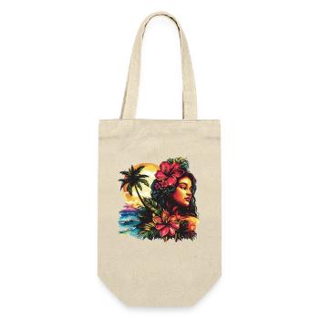 Tropics Woman Hibiscus Beach - Gift Bag for Bottles - nature - Front