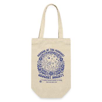 Mitglied der Midnight Crochet Society Witzig - Geschenkbeutel für Flaschen - Natur - Vorne