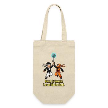 Best Friends Level Unlocked Pixel Ninjas - Geschenkbeutel für Flaschen - Natur - Vorne