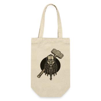 Wikinger Viking Legende Seemann Odin Rabe Kämpfer - Geschenkbeutel für Flaschen - Natur - Vorne