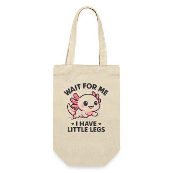 Axolotl Spruch Meme Humor Lustig Little Legs - Geschenkbeutel für Flaschen - Natur - Vorne