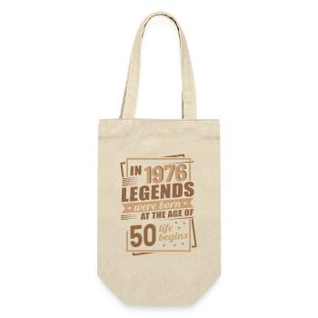 50 Jahre Jahrgang Legenden 1976 Retro Modern - Geschenkbeutel für Flaschen - Natur - Vorne