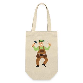 Working Hero Craftsman - Gift Bag for Bottles - nature - Front
