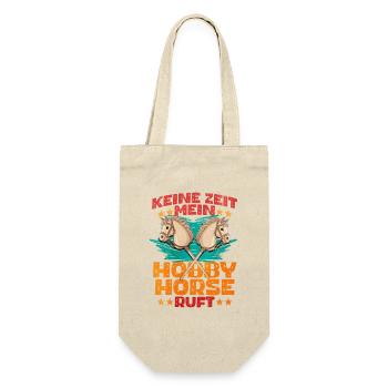 42 Keine Zeit Mein Hobby Horse Ruft - Geschenkbeutel für Flaschen - Natur - Vorne