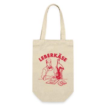Funny butcher Leberkäse Bavarian kebab - Gift Bag for Bottles - nature - Front