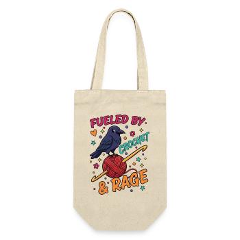 Fueled By Crochet And Rage Funny Crochet Lover - Gift Bag for Bottles - nature - Front