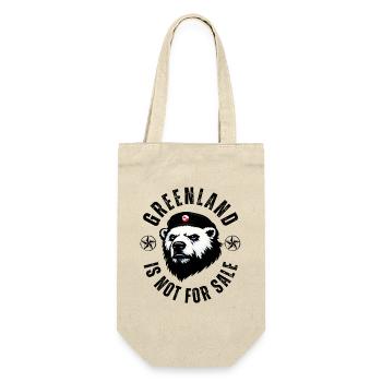 Greenland is not for Sale Funny Bear Design - Geschenkbeutel für Flaschen - Natur - Vorne