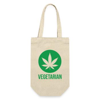 Vegetarian Cannabis – Funny Stoner Design - Gift Bag for Bottles - nature - Front