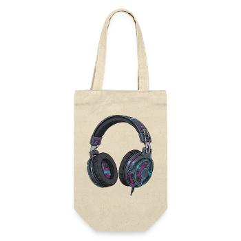 Retro Headphones Techno DJ 90s Music Style - Gift Bag for Bottles - nature - Front
