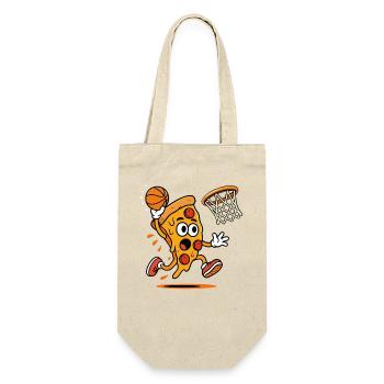 Pizza Slam Dunk Caricature - Gift Bag for Bottles - nature - Front