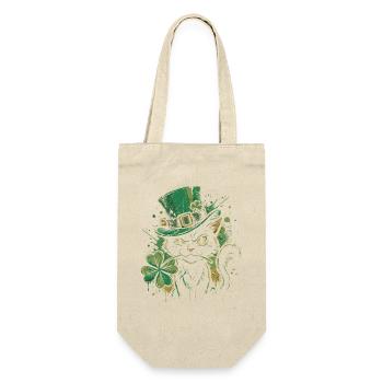 Ronronnement de chat vert avec trèfle - Sac à bouteille - nature - Devant