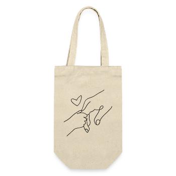 Handshake with heart connection - Gift Bag for Bottles - nature - Front
