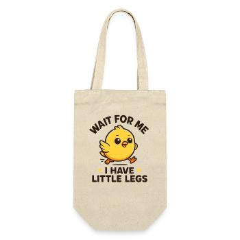 Küken Spruch Meme Humor Lustig Little Legs - Geschenkbeutel für Flaschen - Natur - Vorne