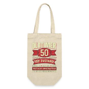 Oldtimer 50 Special Edition - Geschenkbeutel für Flaschen - Natur - Vorne