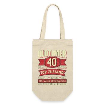 Oldtimer 40 Special Edition Top Zustand - Geschenkbeutel für Flaschen - Natur - Vorne