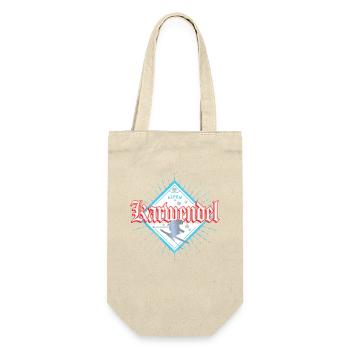 Karwendel Alpen Retro Skifahrer Après-Ski Souvenir - Geschenkbeutel für Flaschen - Natur - Vorne