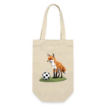 Fuchs im Fußballspiel - Geschenkbeutel für Flaschen - Natur - Vorne