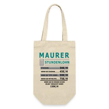 Bricklayer hourly wage - Gift Bag for Bottles - nature - Front