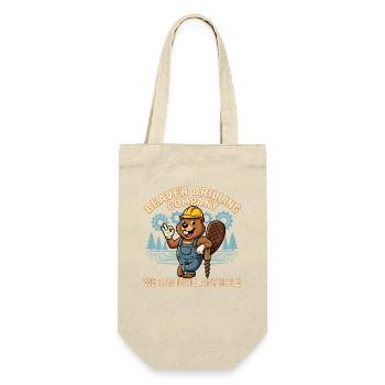 Beaver Drilling Co kann jedes Loch bohren. Schmutz - Geschenkbeutel für Flaschen - Natur - Vorne