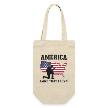 America Land That I Love Patriotic Soldier - Gift Bag for Bottles - nature - Front
