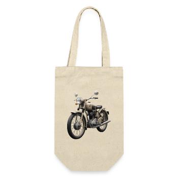 Vintage Beige Motorcycle Retro - Gift Bag for Bottles - nature - Front