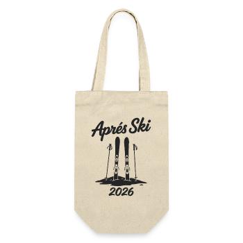 APRES SKI 2026 Winterurlaub Piste Party - Geschenkbeutel für Flaschen - Natur - Vorne