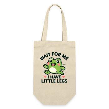Frosch Spruch Humor Meme Humor Lustig Little Legs - Geschenkbeutel für Flaschen - Natur - Vorne