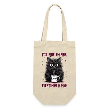Its Fine Im Fine Coffee Cat Humor - Gift Bag for Bottles - nature - Front