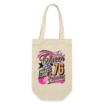 76th Birthday Queen - Gift Bag for Bottles - nature - Front