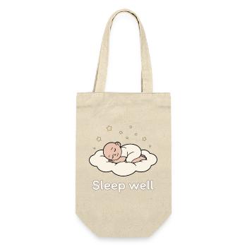 Schlafiges Baby in der Wolkennacht - Geschenkbeutel für Flaschen - Natur - Vorne