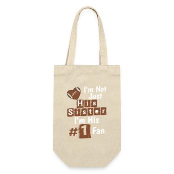 I'm Not Just His Sister I'm His #1 Fan Football - Geschenkbeutel für Flaschen - Natur - Vorne