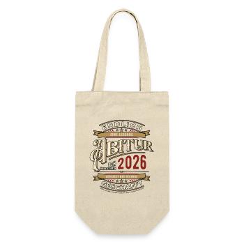 Finally done | Abitur 2026 | I'm done - Gift Bag for Bottles - nature - Front