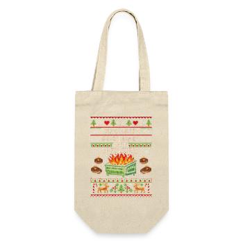 Roasting chestnuts on an open fire garbage can - Gift Bag for Bottles - nature - Front